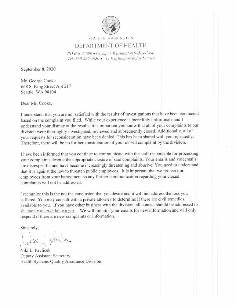 Please see DOH Report 1, 2, and 3 on this website and ask how these were 